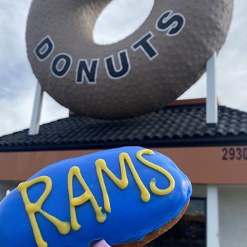 Randy's Donuts - Special Rams donuts for playoffs - Donuts Near Me - Costa Mesa, California Randy's Donuts - Special Rams donuts for playoffs - Donuts Near Me - Costa Mesa, California
