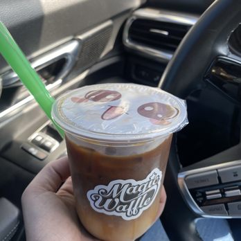 Magic Waffle - Iced oat milk caramel macchiato - Waffles Near Me - Jacksonville, Florida Magic Waffle - Iced oat milk caramel macchiato - Waffles Near Me - Jacksonville, Florida