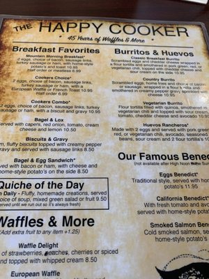 Menu photo 4 Happy Cooker Restaurant Georgetown, CO