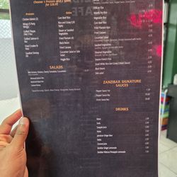Menu back side