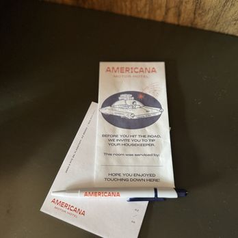 Americana Motor Hotel - Stationary & Tip Envelope for Housekeeping - Hotels Near Me - Flagstaff, Arizona
