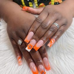 Passion Nails - Beautiful orange hybrid set