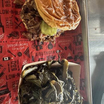 District Smokehouse - Pulled pork sandwich and collard greens - Barbeque Near Me - Savannah, Georgia District Smokehouse - Pulled pork sandwich and collard greens - Barbeque Near Me - Savannah, Georgia