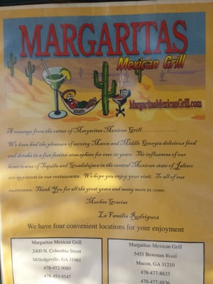 Menu photo 3 Margaritas Mexican Grill Macon, GA Menu photo 3 Margaritas Mexican Grill Macon, GA