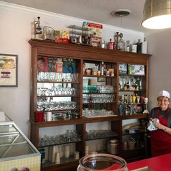 Soda Shop - Ruth Goodson, volunteer in serving area.