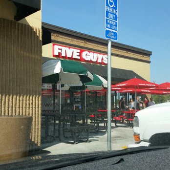 Five Guys - Gives you an idea how awkward the parking is. - Hot Dogs Near Me - Rancho Cordova, California