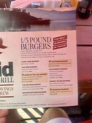 Menu photo 6 The Grid Bar & Grill Kings Beach, CA Menu photo 6 The Grid Bar & Grill Kings Beach, CA