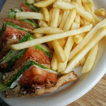 Peanuts Deluxe Cafe - Today's meal. Club BLT. Comes with a massive helping of fries - Diners Near Me - San Jose, California