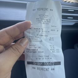Waffle House - What I payed after I ask them if are going to change it