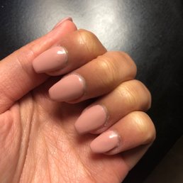 Air bubbles in both my index and ring finger. Unevenness in the gel polish on my pinkie.