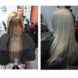 Metro Hair Salon and Spa - She came for a corrective color to a platinum shade She got it !!