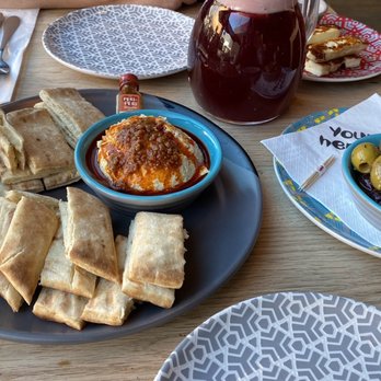 Nando's Peri-Peri - Hummus, sangria and olives - South African Near Me - Oakbrook, Illinois