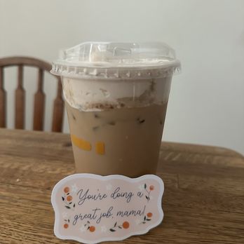 Still Coffee & Treats - The Usual iced and a sweet sticker since I recently became a mom! - Coffee & Tea Near Me - Brea, California Still Coffee & Treats - The Usual iced and a sweet sticker since I recently became a mom! - Coffee & Tea Near Me - Brea, California