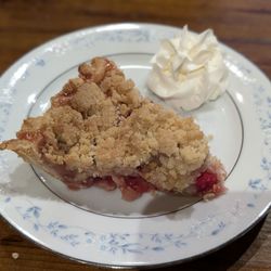 Babcock's Grove House - Apple cranberry pie with honey drizzle and streusel