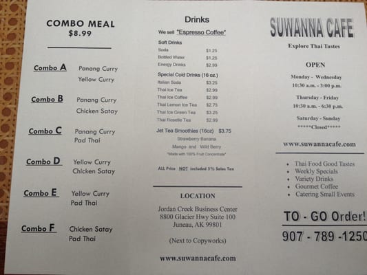 Menu photo 6 Suwanna Thai Kitchen Juneau, AK Menu photo 6 Suwanna Thai Kitchen Juneau, AK