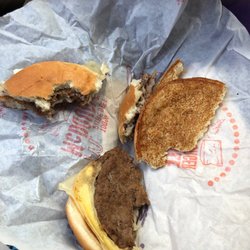 McDonald's - This is supposed to be a McDouble it nasty and dry I waited 30 minutes for this mess. So disappointing