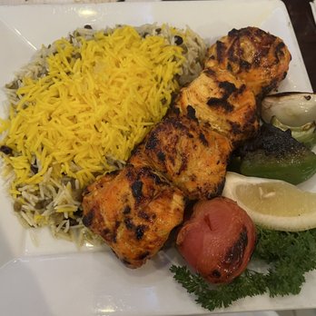 Sadaf Restaurant - Juicy Chicken with Adas Polo and Sadaf salad (not pictured) - Persian/Iranian Near Me - Thousand Oaks, California