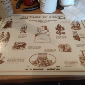 Julian Cafe - Apples of gold Julian cafe table mat - Bakeries Near Me - Julian, California
