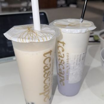Teascape Coffee and Tea Bar - Taro Milk Tea and Genmaicha Milk Tea - Bubble Tea Near Me - Anaheim, California