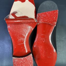 Magic Shoe Repair Store - Before heel and full sole replacement