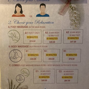 Royal Foot Spa - Price List as of 8/22/21 - always call ahead to confirm prices. - Massage Near Me - Cupertino, California