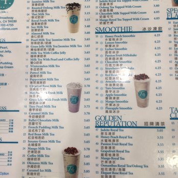 T4 - Menu - Bubble Tea Near Me - Millbrae, California