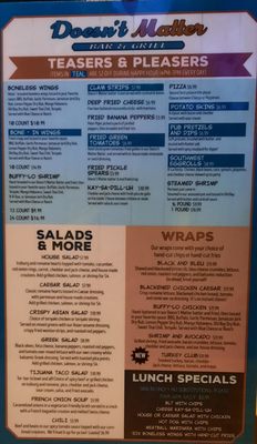 Menu photo 5 Doesn't Matter Bar and Grill Myrtle Beach, SC