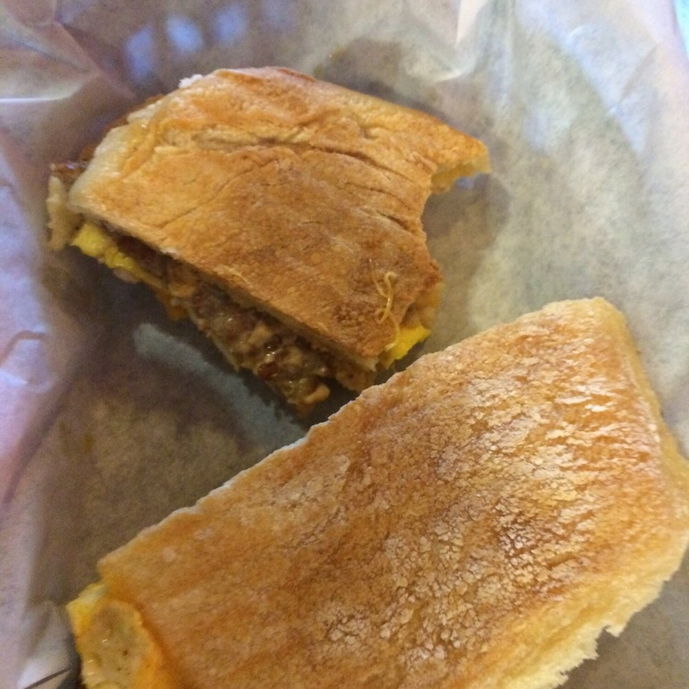 Cloud Forest Cafe - Sausage and egg breakfast sandwich! Chipotle sauce adds a little kick! - Coffee & Tea Near Me - Davis, California Cloud Forest Cafe - Sausage and egg breakfast sandwich! Chipotle sauce adds a little kick! - Coffee & Tea Near Me - Davis, California