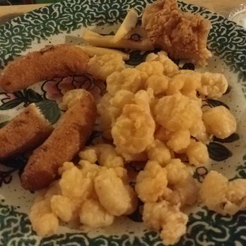 Riverside Fish House - A very small portion of the green shrimp platter. Going back for seconds for sure! - Seafood Near Me - Dallas, North Carolina