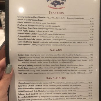 Rockfish Harbor Grill - Menu - Seafood Near Me - Monterey, California Rockfish Harbor Grill - Menu - Seafood Near Me - Monterey, California
