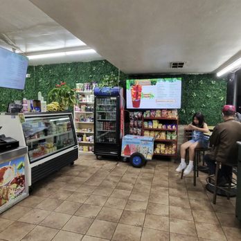 Bionicos Plus - Inside on the right side. They have a cart you can rent for events. - Desserts Near Me - Downey, California Bionicos Plus - Inside on the right side. They have a cart you can rent for events. - Desserts Near Me - Downey, California