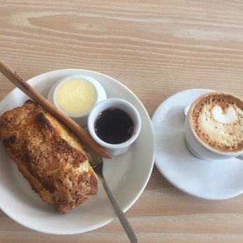 Vergennes Laundry by CK - (French) Scone and macchiato - ThE First scone I've ever finished eating with amazing cultured butter! - Coffee & Tea Near Me - Vergennes, Vermont