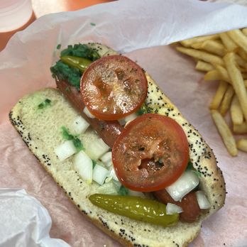 Martino's Italian Beef - Chicago dog... my son took the pickle so fast! - Hot Dogs Near Me - Milwaukee, Wisconsin Martino's Italian Beef - Chicago dog... my son took the pickle so fast! - Hot Dogs Near Me - Milwaukee, Wisconsin