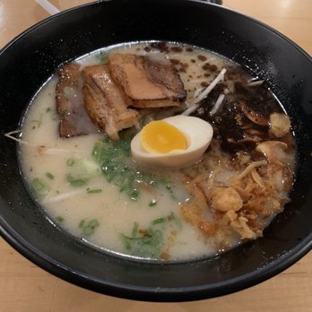 Umai Ramen - Black Garlic Ramen (tonkotsu broth with black garlic oil, green onion, deep fried onion, bean sprout, deep fried garlic, chashu, shoots) - Ramen Near Me - Henderson, Nevada Umai Ramen - Black Garlic Ramen (tonkotsu broth with black garlic oil, green onion, deep fried onion, bean sprout, deep fried garlic, chashu, shoots) - Ramen Near Me - Henderson, Nevada