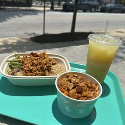 Plate with Protein Pork Brown Rice GREEN BEANS & ONIONS Plate with Protein Pork Brown Rice GREEN BEANS & ONIONS
