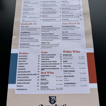 Growlers - Drinks Menu 5/2025 - Sports Bars Near Me - Chula Vista, California