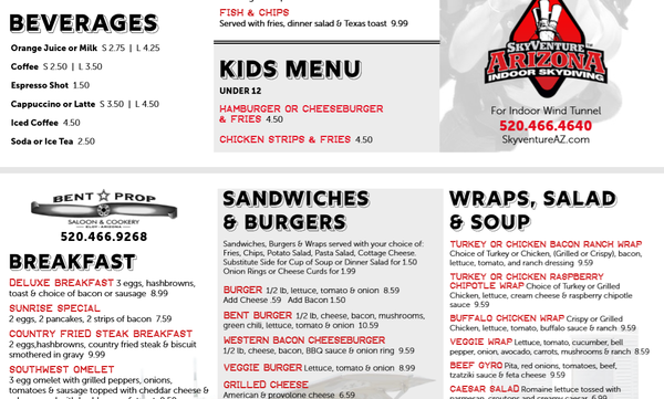 Menu photo 5 Bent Prop Saloon & Cookery Eloy, AZ Menu photo 5 Bent Prop Saloon & Cookery Eloy, AZ