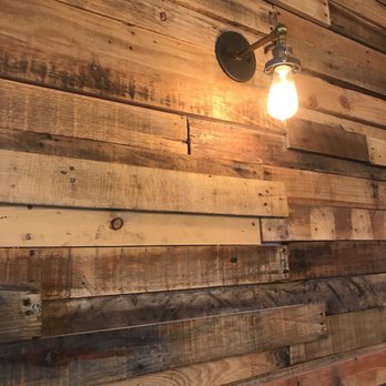 PINCHO - Love the reclaimed wood slat wall and the industrial style Edison lighting!! - Burgers Near Me - Miami, Florida
