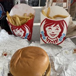 Fries on the left are a medium, on the right is my large fries for my meal. Fries on the left are a medium, on the right is my large fries for my meal.