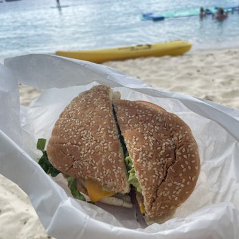 Bikinis on the Beach Bar & Grill - Cheeseburger ($16) - Cocktail Bars Near Me - St. John, Virgin Islands Bikinis on the Beach Bar & Grill - Cheeseburger ($16) - Cocktail Bars Near Me - St. John, Virgin Islands