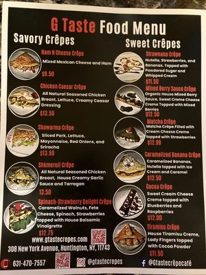Menu photo 8 G Taste Crepe Cafe Huntington, NY
