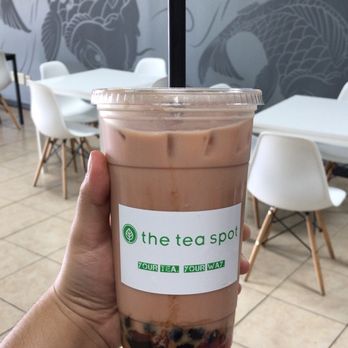 The Tea Spot - Strawberry Rose Honey milk tea with honey boba & strawberry jelly - Bubble Tea Near Me - Orlando, Florida