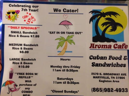 Menu photo 7 Aroma Cafe Maryville, TN Menu photo 7 Aroma Cafe Maryville, TN