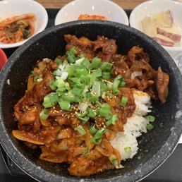 Spicy pork in hotstone Spicy pork in hotstone