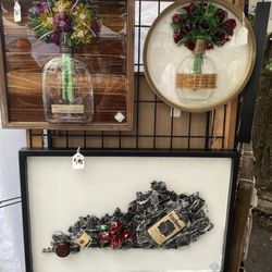 Examples of bourbon related art crafts.