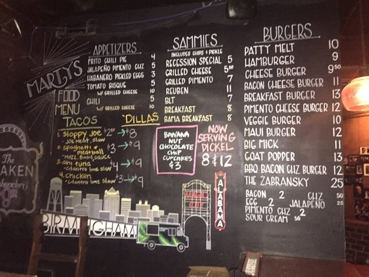 Menu photo 3 Marty's P.M. Birmingham, AL