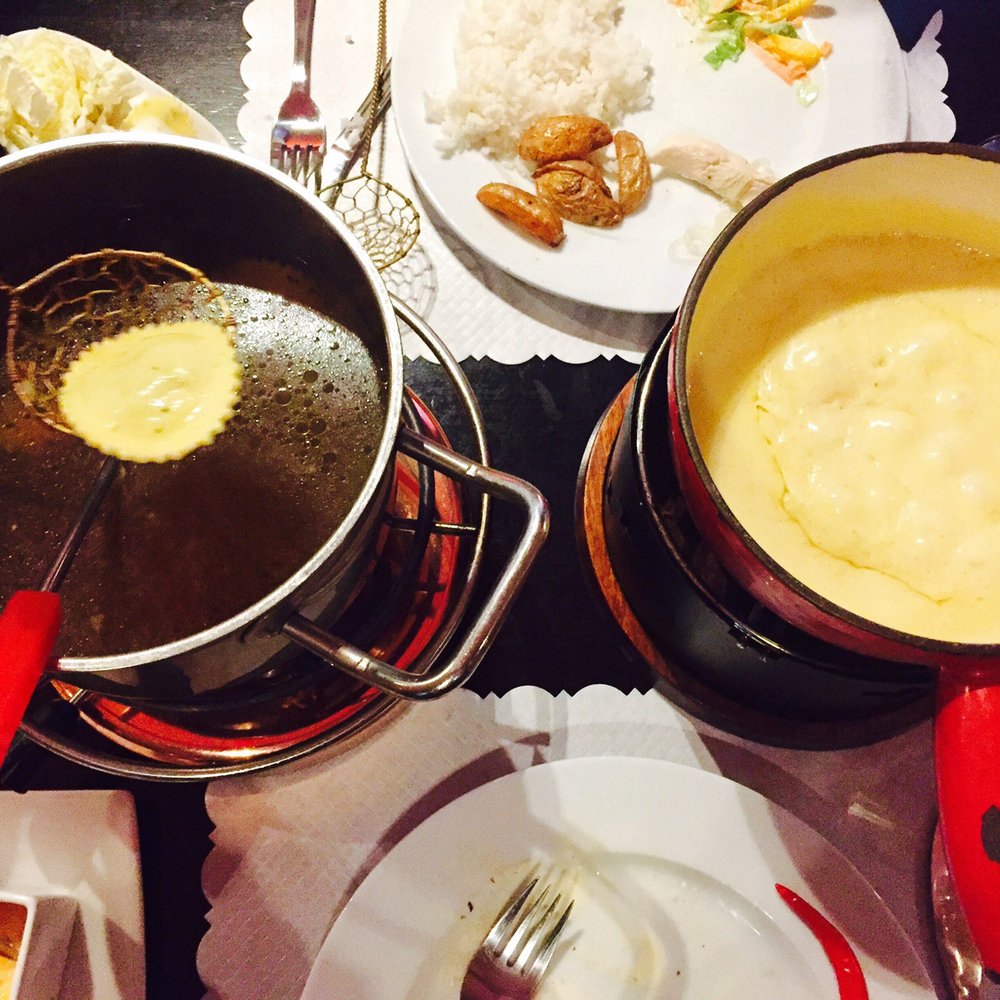FONDUE HOUSE LUZERN - Broth and recommended cheese fondu per the menu. - Fondue Near Me - Luzern, LU