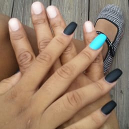 My daughter with her extended nails and me with the natural spa manicure