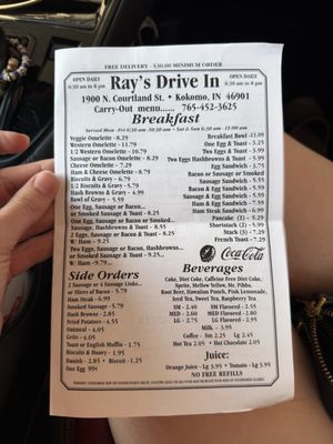 Menu photo 2 Ray's Drive In Kokomo, IN
