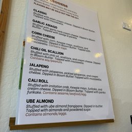 Bloom Bagel menu Bloom Bagel menu